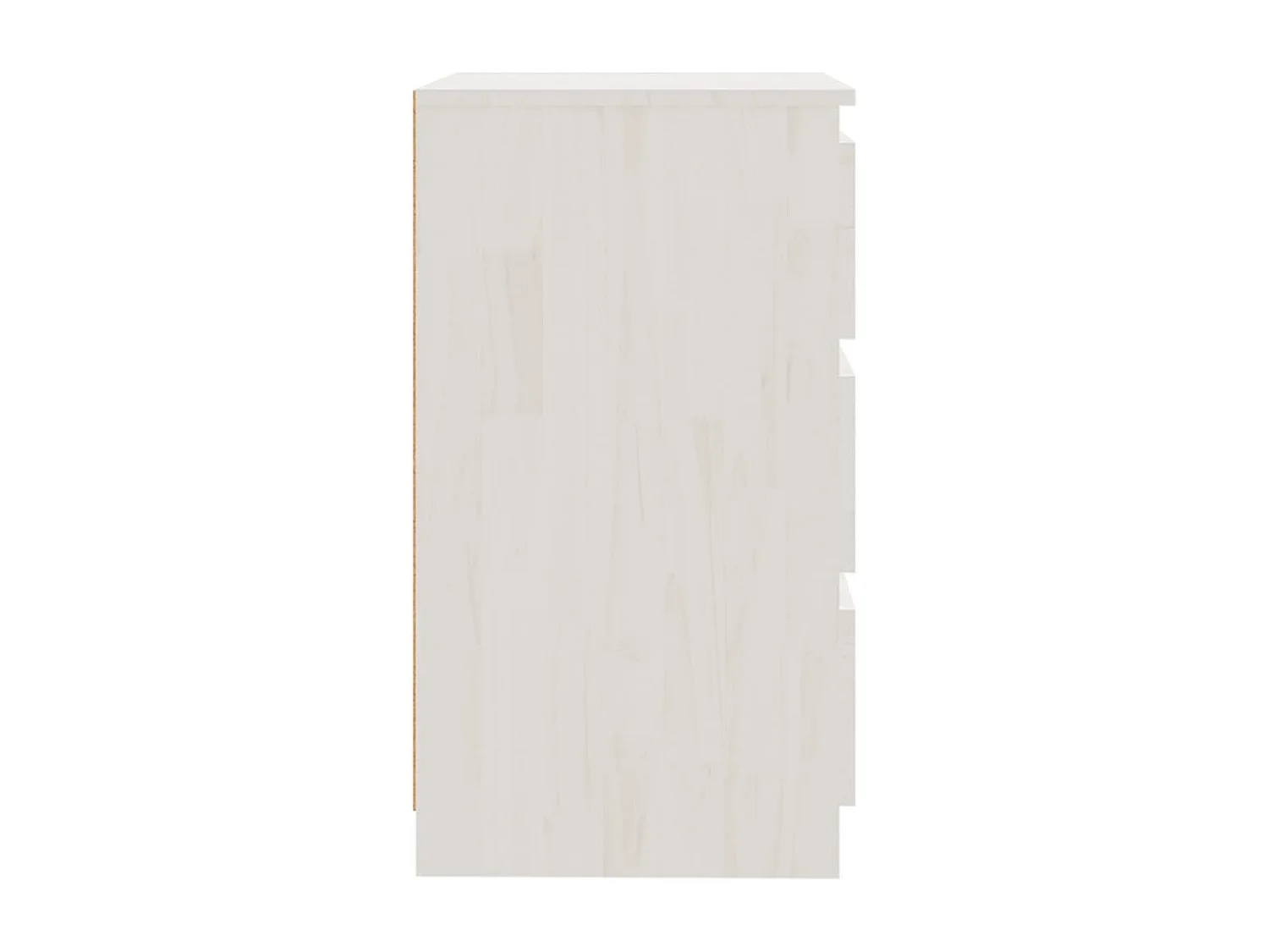 Nachttisch-Beistelltisch-Nachtschrank Weiß 60x36x64 cm Massivholz Kiefer SHL60106