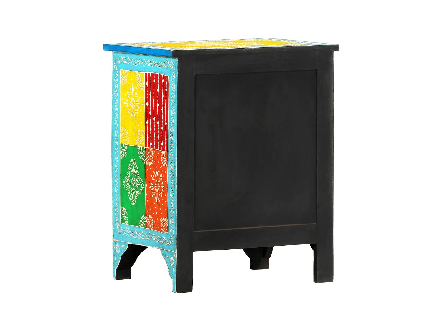 Mesita de noche | Mesilla de noche pintada a mano madera maciza mango 40x30x50 cm