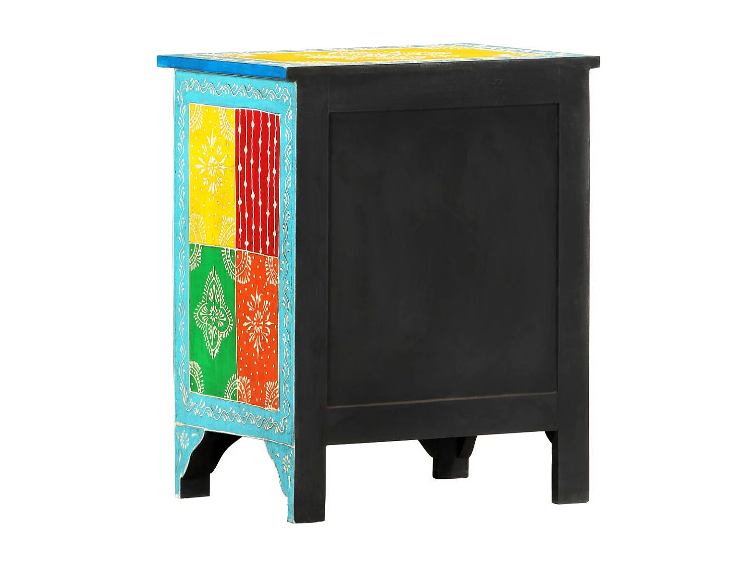 Handbemalter Nachttisch 40×30×50 cm Mango Massivholz SHL51524