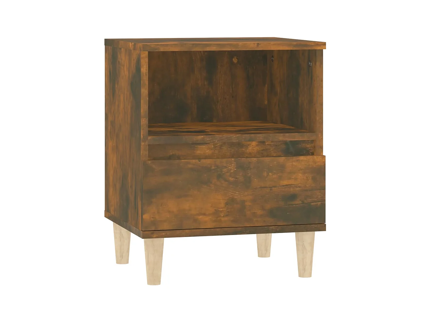 Tables de chevet lot de 2 avec compartiments ouverts Chêne fumé 40x35x50 cm