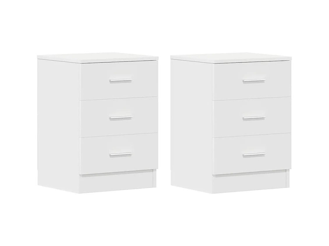 Mesitas de noche | Mesilla de noche 2 uds madera contrachapada blanco 38x35x56 cm