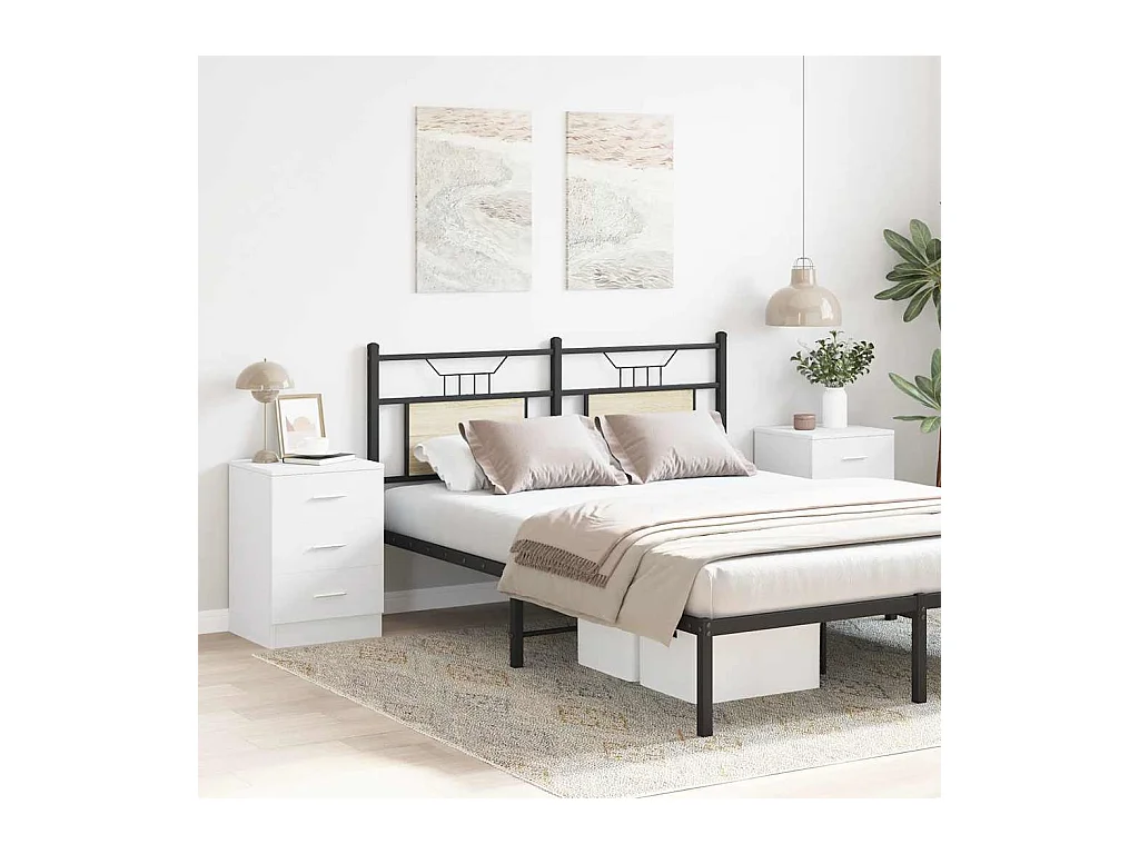 Mesitas de noche | Mesilla de noche 2 uds madera contrachapada blanco 38x35x56 cm