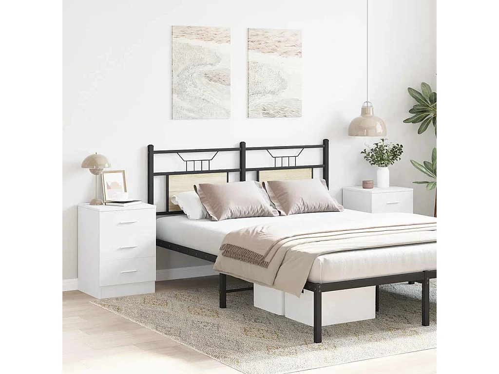 Nachttisch 2er Set-Beistelltisch Weiß 38x35x56 cm Holzwerkstoff SHL96474