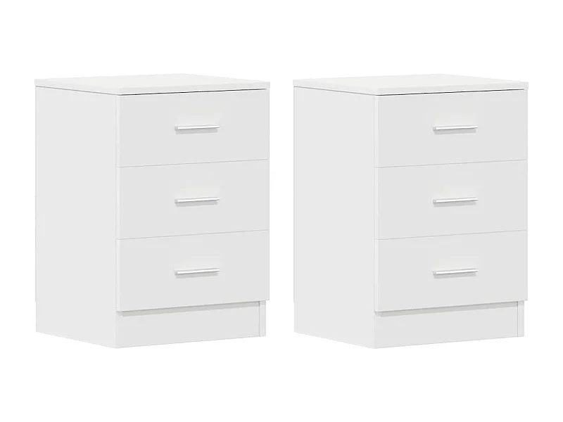 Nachttisch 2er Set-Beistelltisch Weiß 38x35x56 cm Holzwerkstoff SHL96474