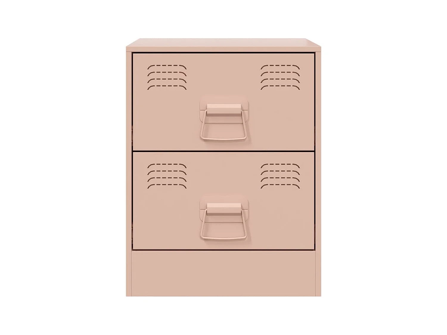 Mesitas de noche | Mesilla de noche 2 unidades acero rosa 34,5x39x44 cm