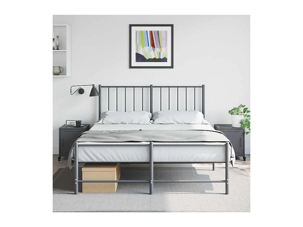 Tables de chevet lot de 2 avec tiroirs anthracite 36x39x43,5 cm acier