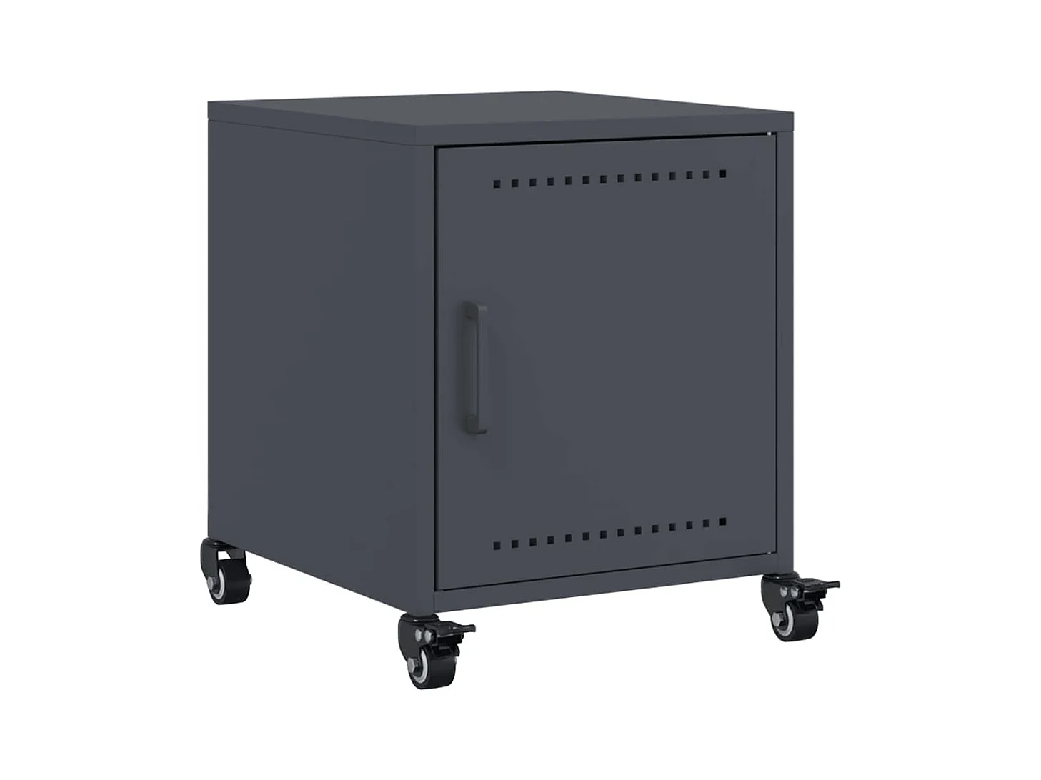 Tables de chevet lot de 2 avec tiroirs anthracite 36x39x43,5 cm acier