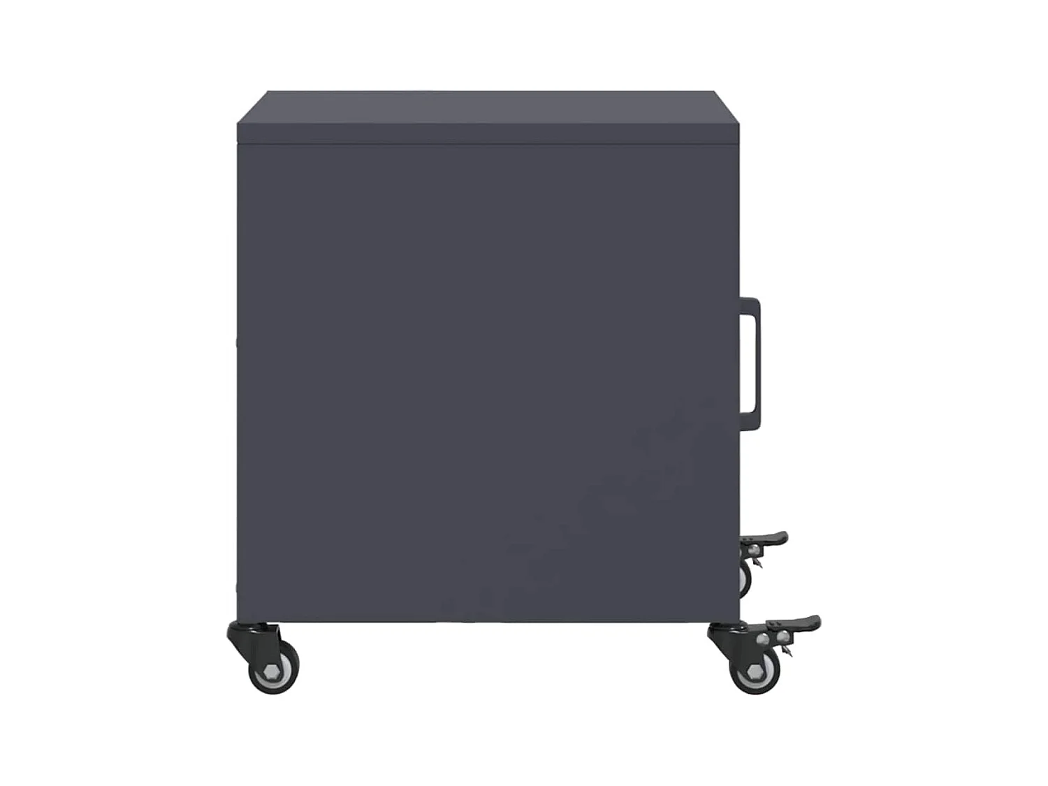 Tables de chevet lot de 2 avec tiroirs anthracite 36x39x43,5 cm acier