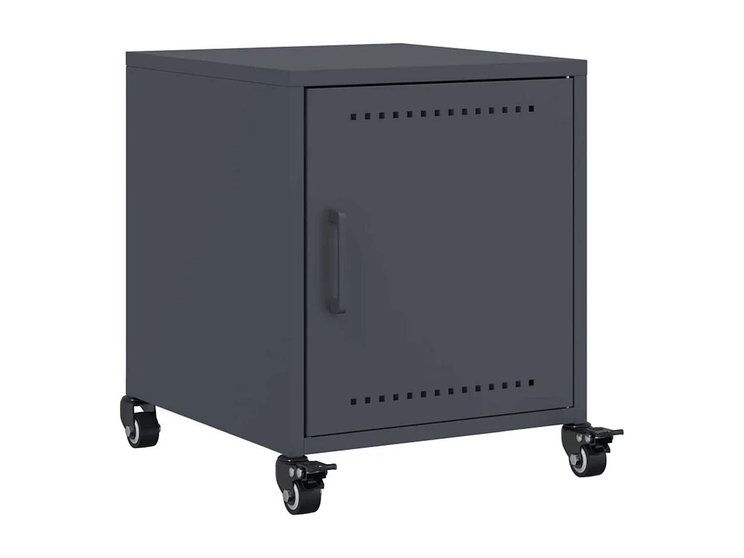 Nachttisch 2er Set-Beistelltisch-Nachttischkommode Anthrazit 36x39x43,5 cm Stahl SHL43950