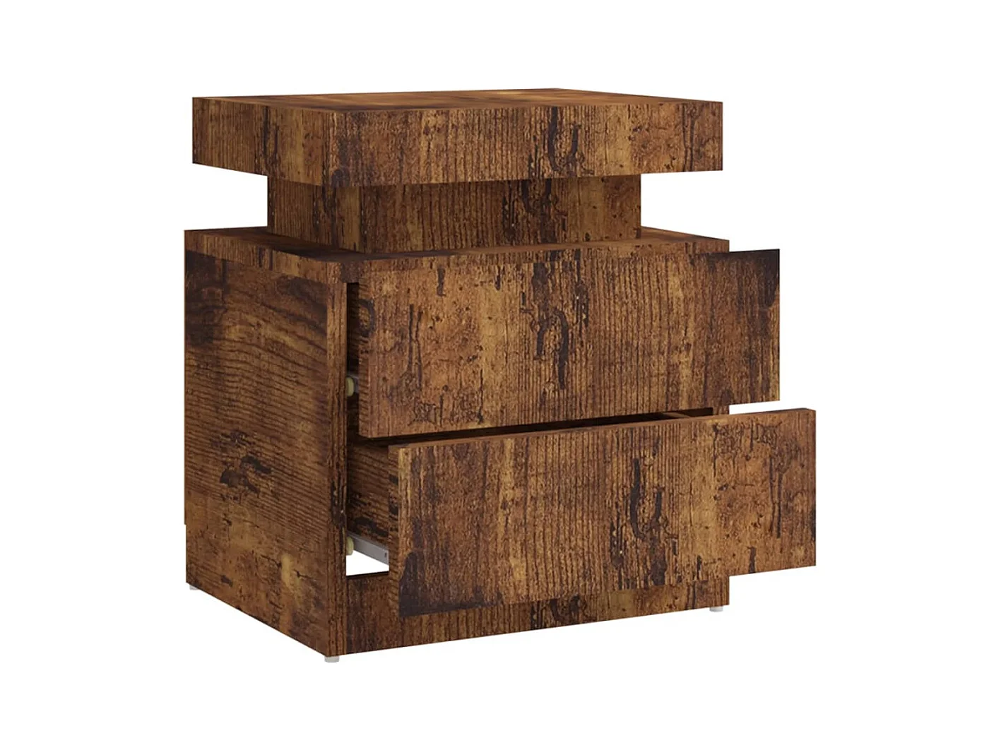Table de chevet-Table d'appoint chêne fumé 45x35x52 cm Bois d'ingénierie