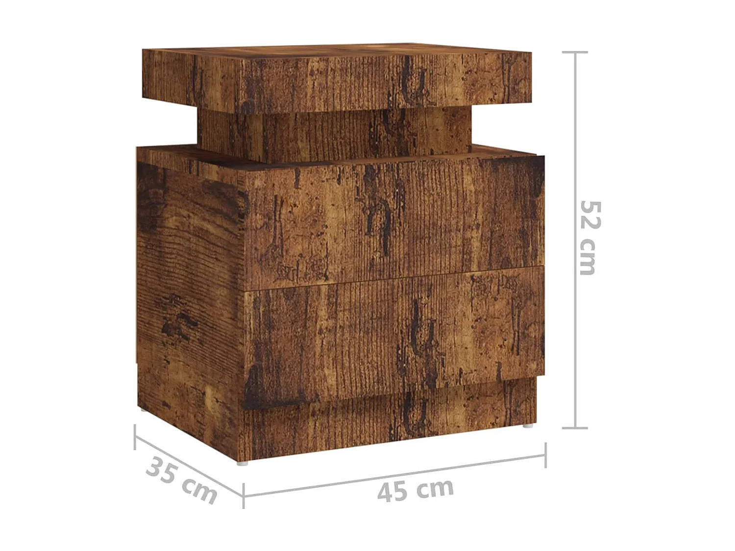 Table de chevet-Table d'appoint chêne fumé 45x35x52 cm Bois d'ingénierie