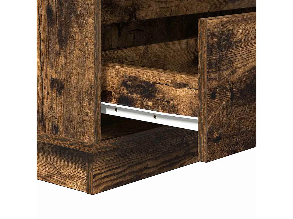 Mesita de Noche | Armario de Noche con cajón con Roble ahumado 71x34.5x75 cm