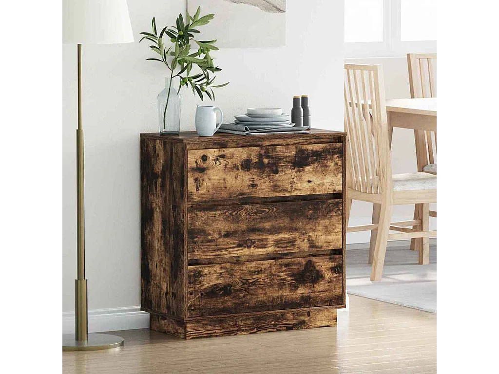 Nachttisch-Beistelltisch Geräucherte Eiche 71 x 34,5 x 75 cm Holzwerkstoff SHL56739