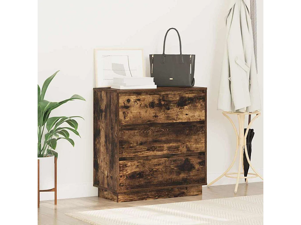 Nachttisch-Beistelltisch Geräucherte Eiche 71 x 34,5 x 75 cm Holzwerkstoff SHL56739