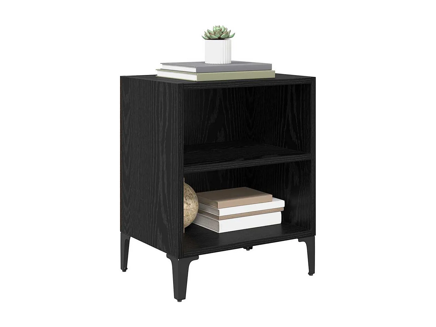 Nachttisch-Beistelltisch Schwarz Eichen-Optik 40 x 30 x 50 cm Holzwerkstoff SHL95566