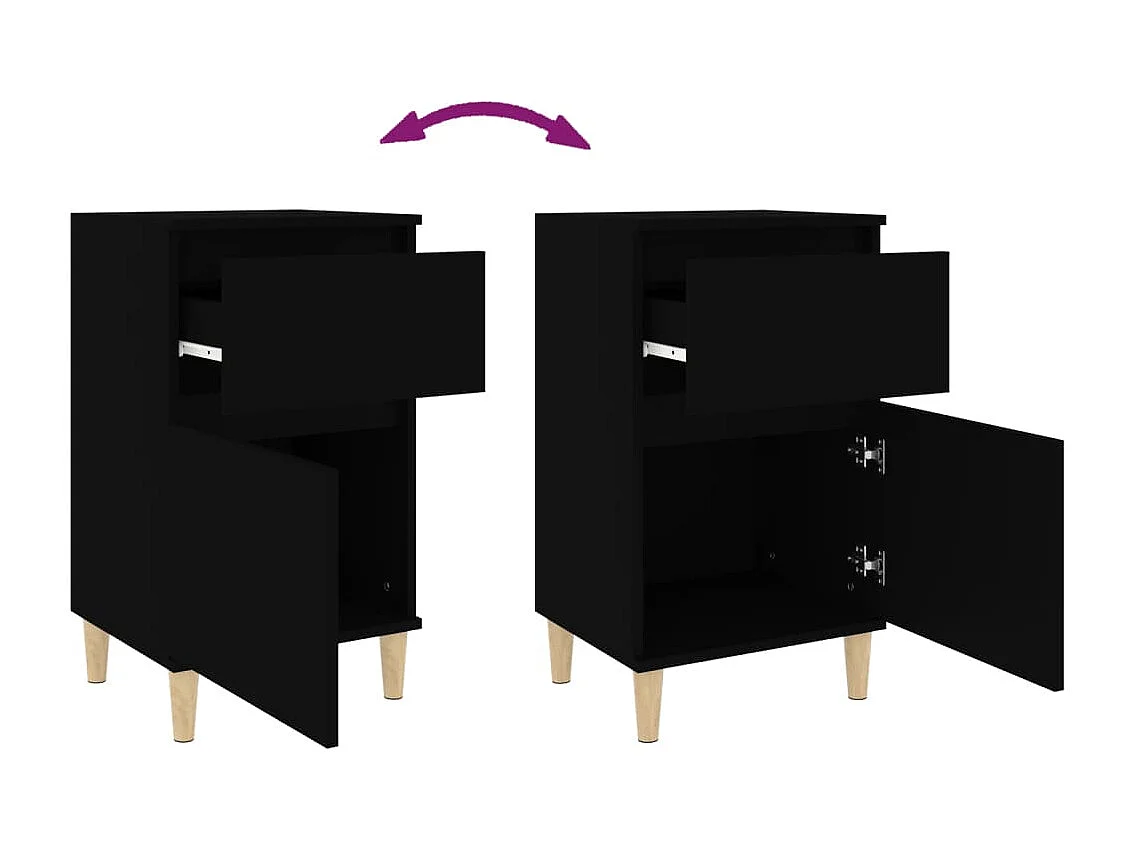 Nachttisch-Beistelltisch Schwarz 40x35x70 cm SHL5793