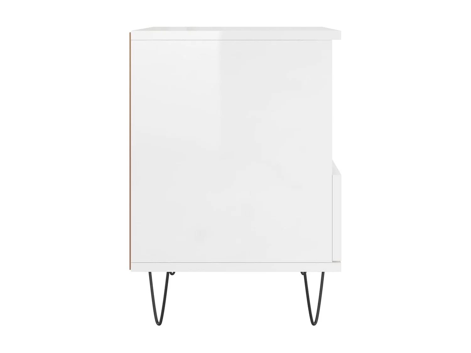 Nachttisch 2er Set-Beistelltisch-Nachttischkommode Hochglanz-Weiß 40x35x50 cm Holzwerkstoff SHL14991