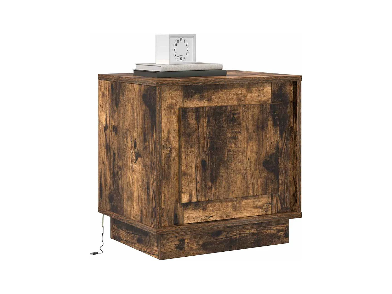 Mesita de Noche | Armario de Noche 2 uds Roble ahumado 44x34.5x45 cm