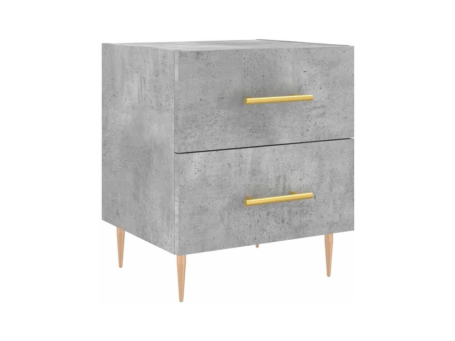 Mesita de noche | Mesilla de noche 2 uds. madera ingeniería gris hormigón 40x35x47,5cm