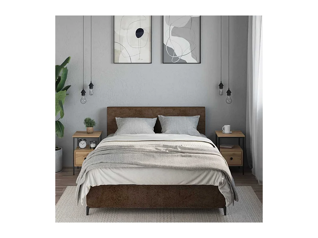 Mesitas de noche | Mesilla de noche 2 uds madera ingeniería roble artisan 34x36x50 cm