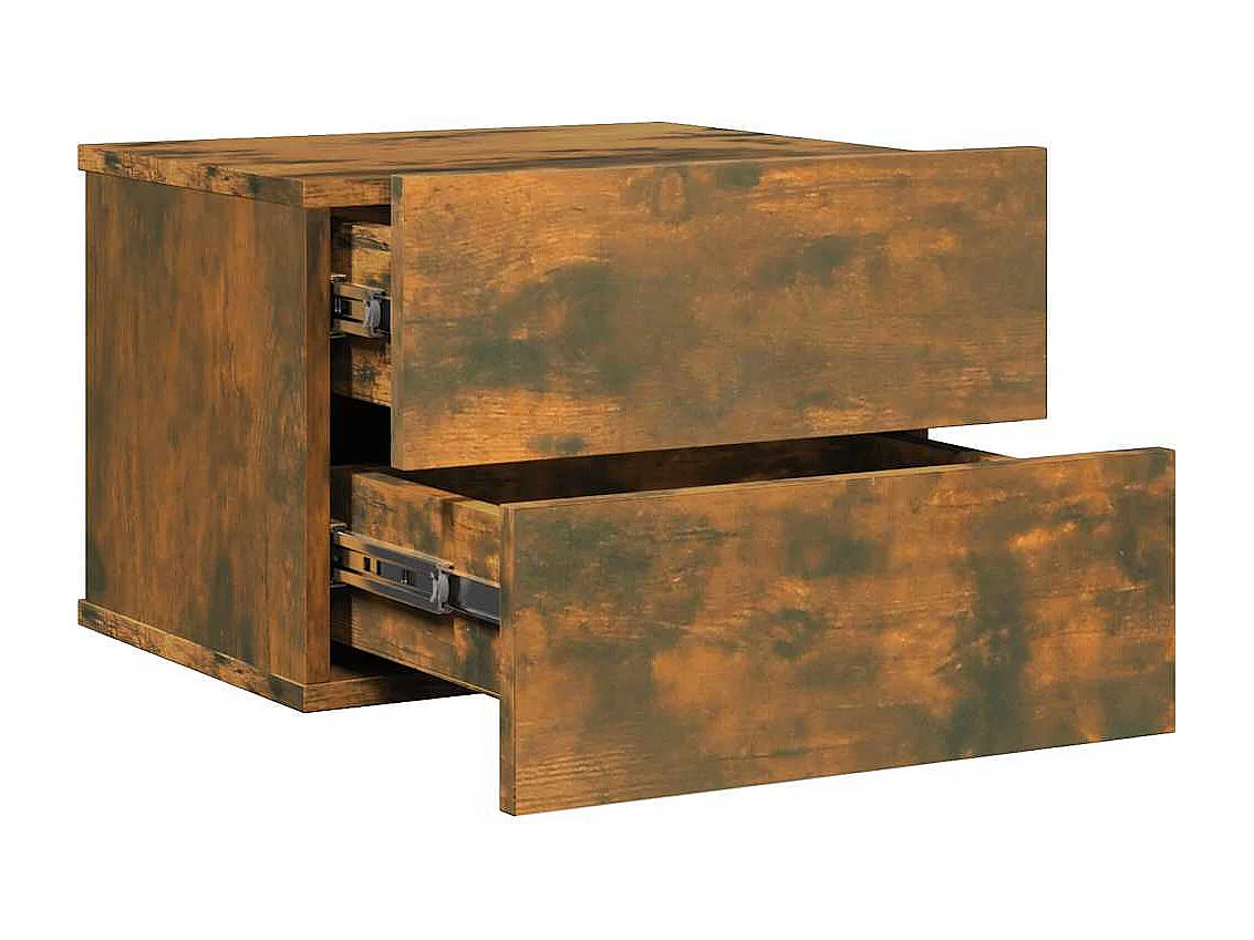 Mesita de noche | Mesilla de noche madera contrachapada roble ahumado 40x30x30 cm