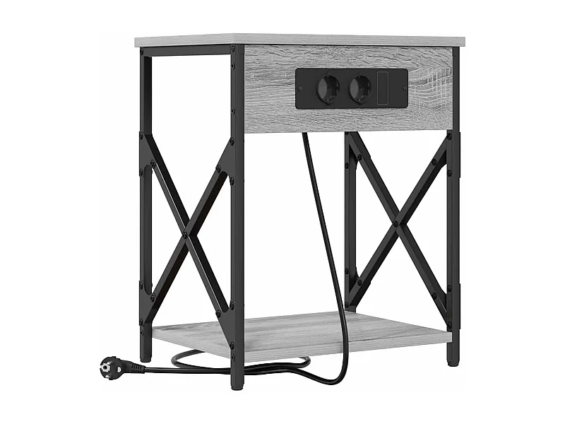 Table de chevet-Table d'appoint Sonoma gris 41x31x51 cm Bois d'ingénierie