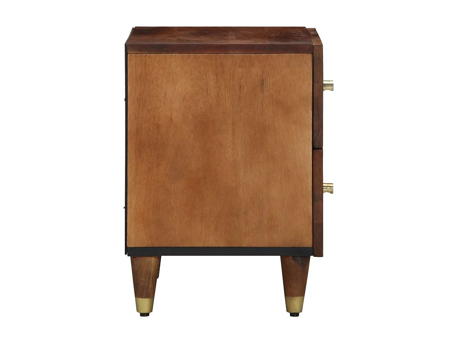 Nachttisch 2er Set-Beistelltisch Honigbraun 40 x 33 x 46 cm Massivholz Mango SHL88368