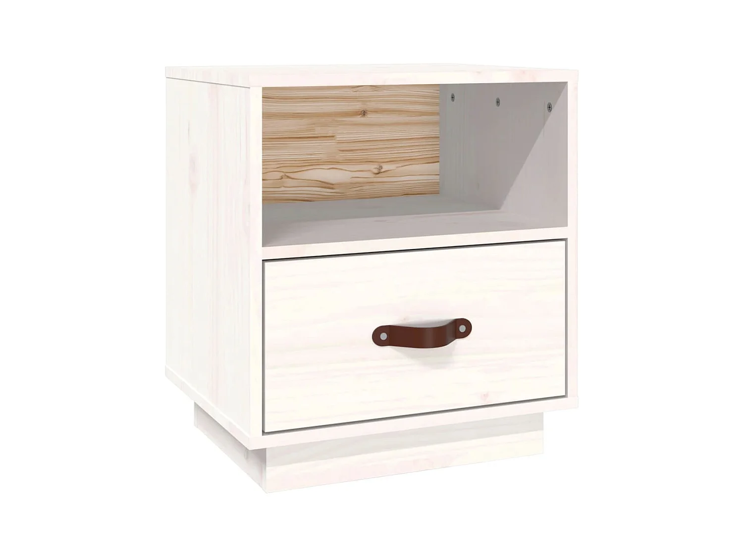 Mesita de noche | Mesilla de noche madera maciza de pino blanca 40x34x45 cm