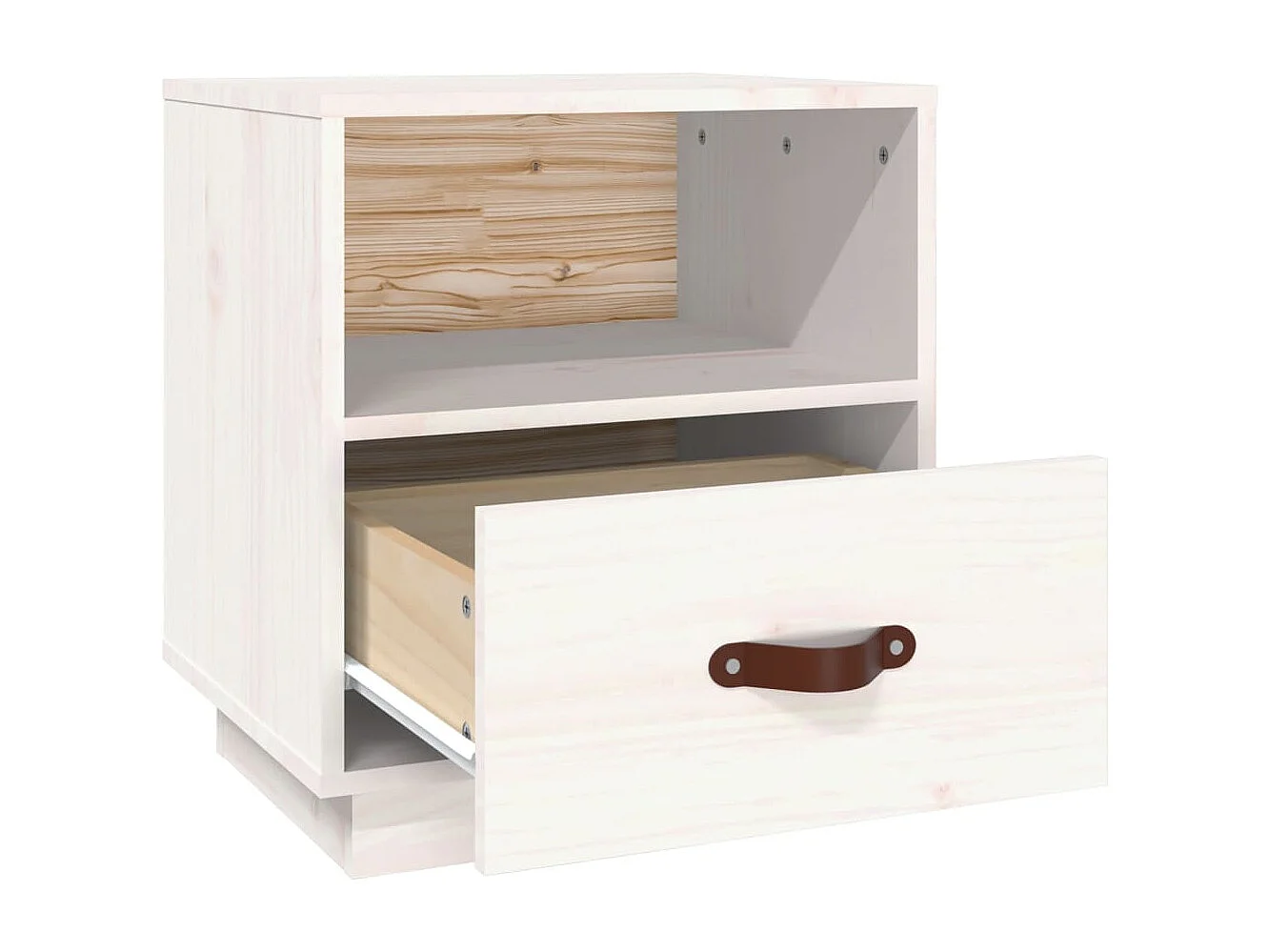 Mesita de noche | Mesilla de noche madera maciza de pino blanca 40x34x45 cm