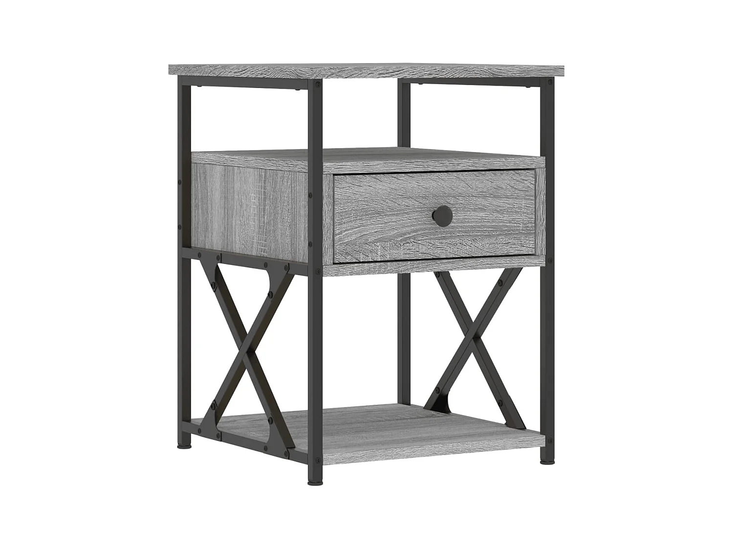 Mesitas de noche | Mesilla de noche 2 uds madera ingeniería gris Sonoma 40x42x55 cm