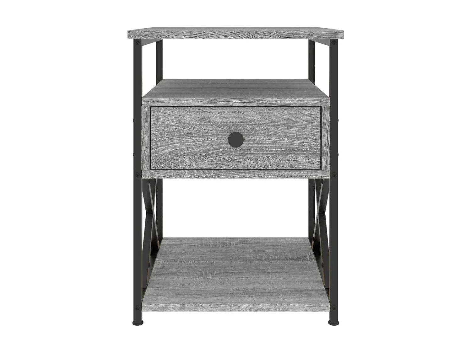 Nachttisch 2er Set-Beistelltisch-Nachttischkommode Grau Sonoma 40x42x55 cm Holzwerkstoff SHL56865