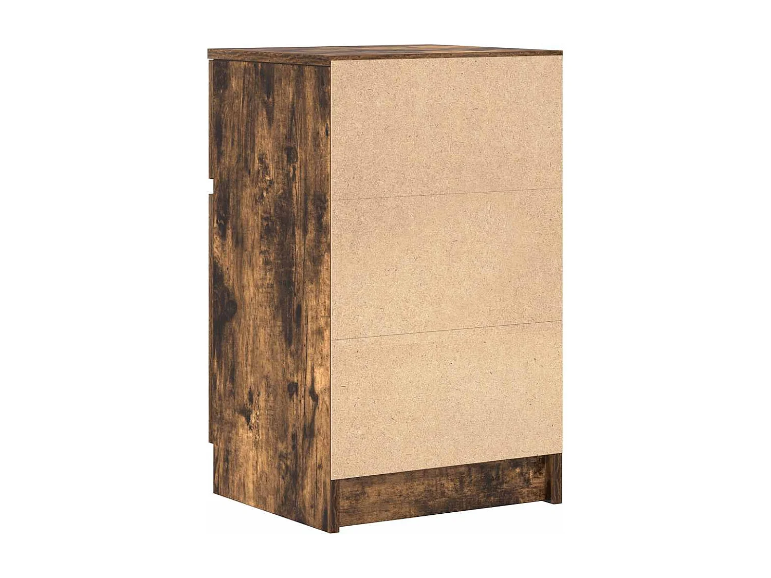 Nachttisch 2er Set-Beistelltisch-Nachttischkommode Räuchereiche 39x35x65 cm Holzwerkstoff SHL89141