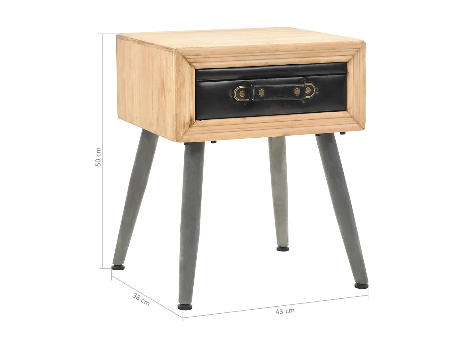 Nachtisch Massivholz Tanne 43x38x50 cm SHL13471