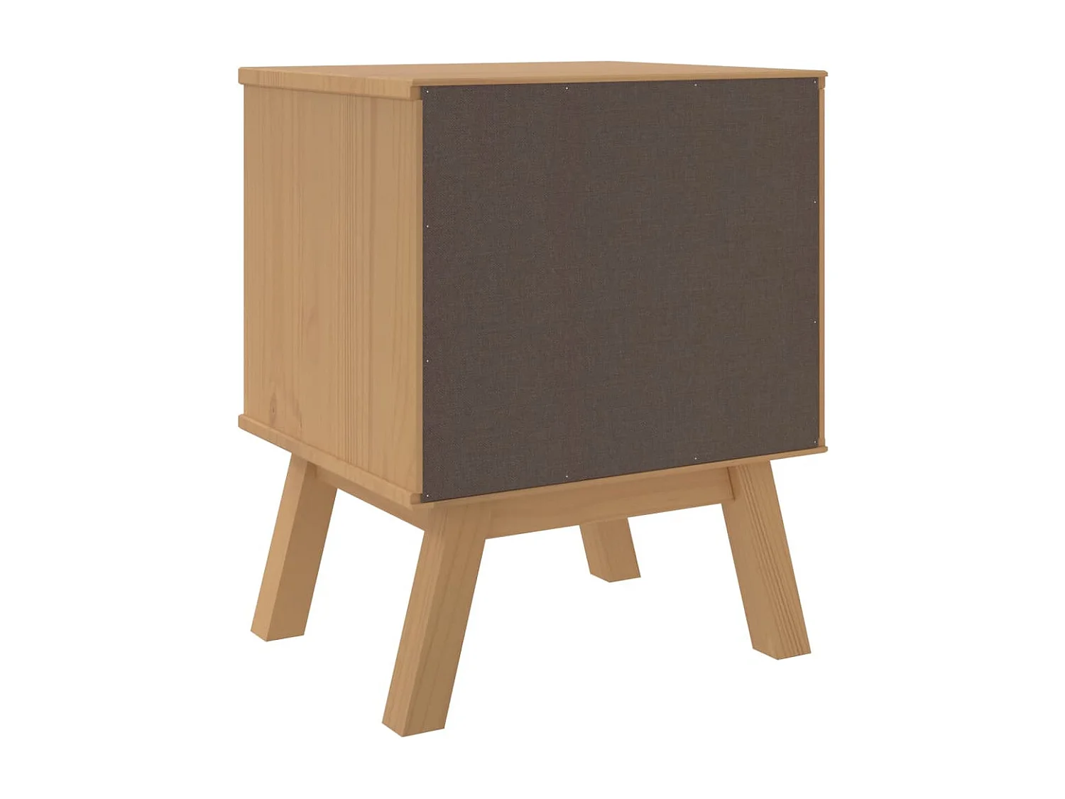 Nachttisch-Beistelltisch OLDEN Weiß und Braun Massivholz Kiefer SHL95631