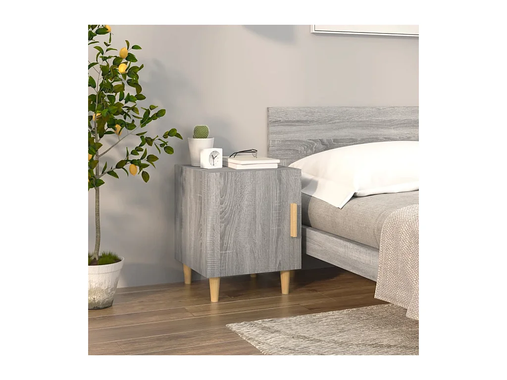 Tables de chevet lot de 2 avec Rangement Sonoma gris Bois d'ingénierie