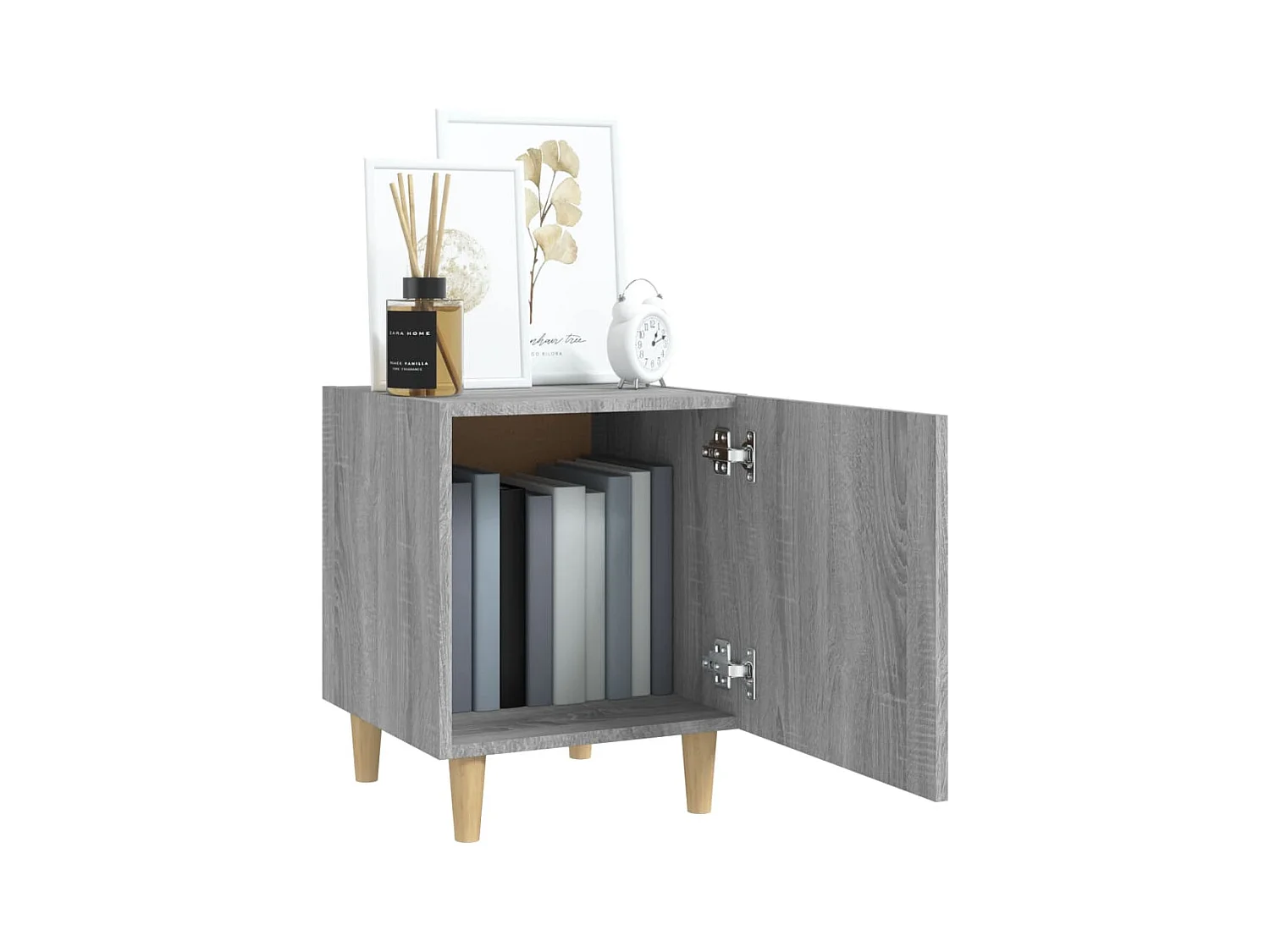 Tables de chevet lot de 2 avec Rangement Sonoma gris Bois d'ingénierie