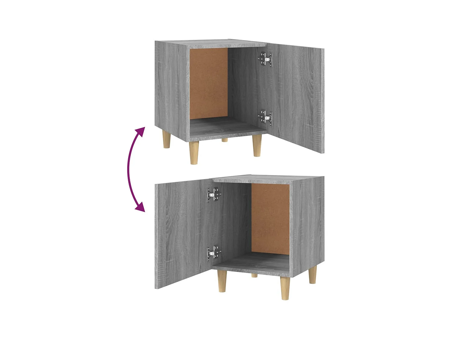 Mesitas de noche | Mesilla de noche 2 uds madera contrachapada gris Sonoma