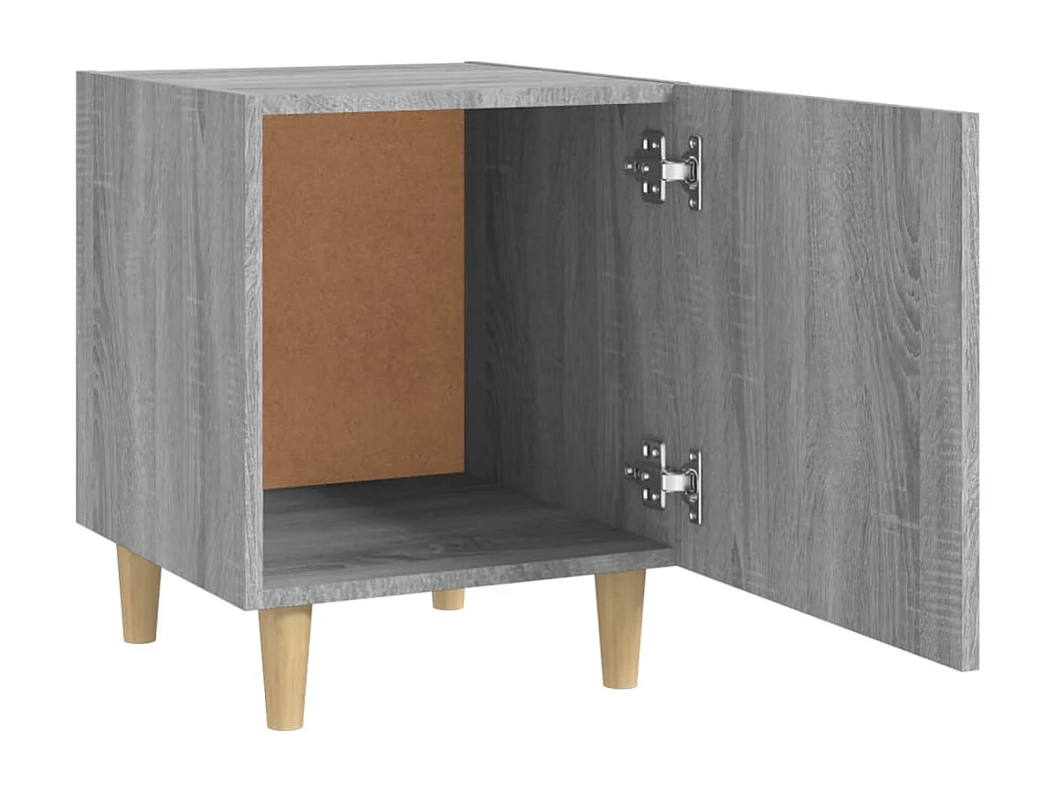 Nachttisch 2er Set-Beistelltisch-Nachttischkommode Grau Sonoma Holzwerkstoff SHL87364