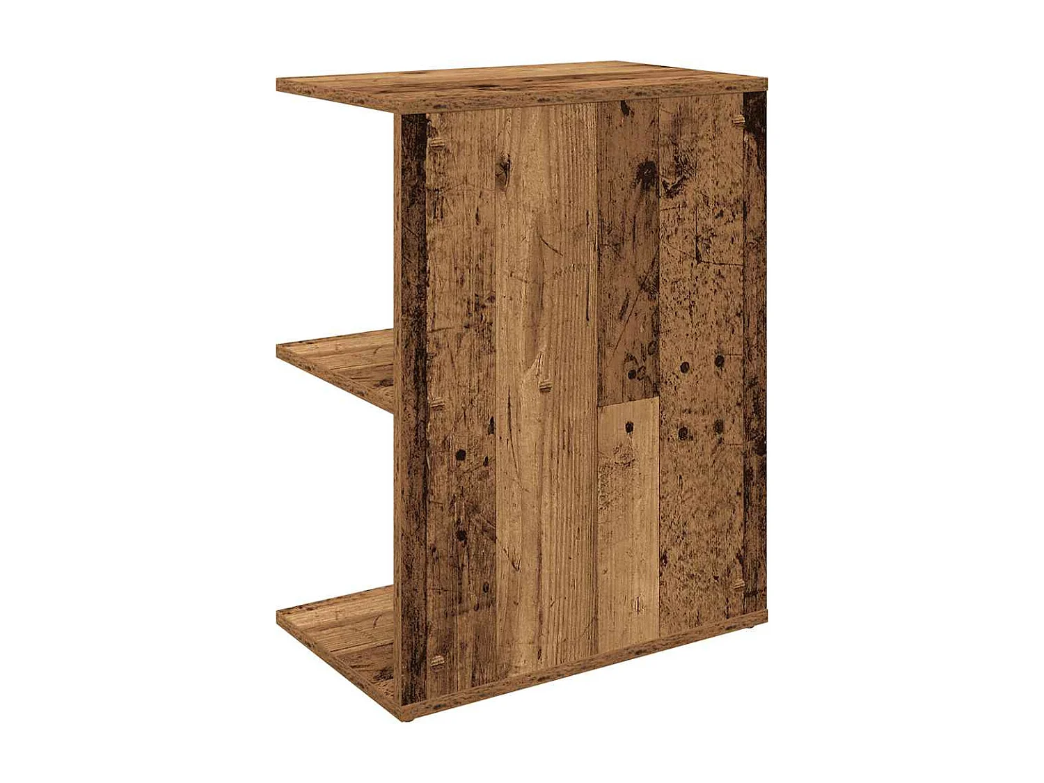 Nachttisch 2er Set-Beistelltisch-Nachttischkommode Altholz-Optik 46,5x29x61 cm Holzwerkstoff SHL77380