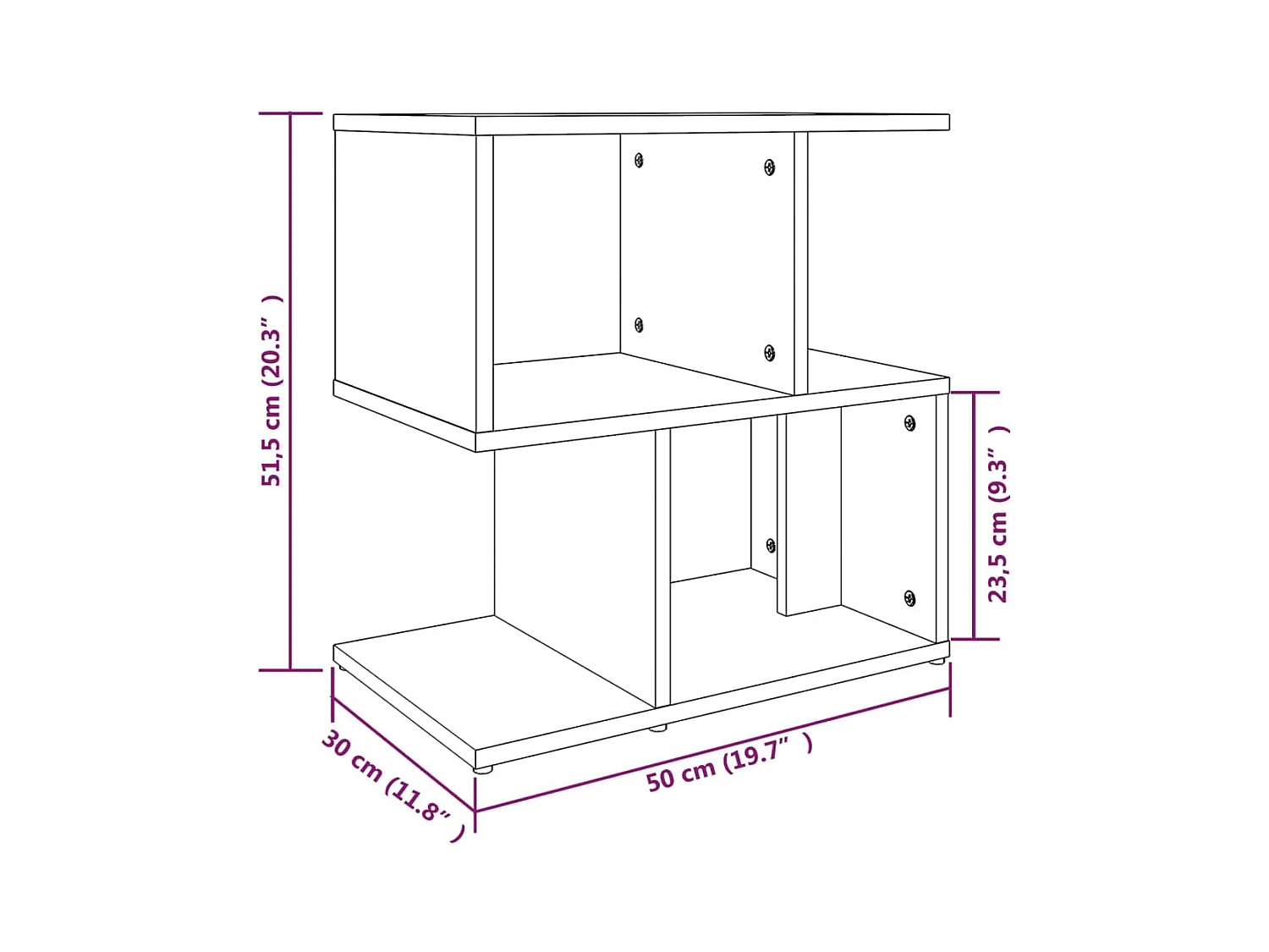 Tables de chevet lot de 2 avec compartiments ouverts Chêne marron 50x30x51,5 cm
