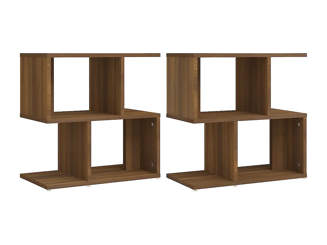Nachttisch 2er Set-Beistelltisch Braun Eichen-Optik 50x30x51,5cm Holzwerkstoff SHL79295
