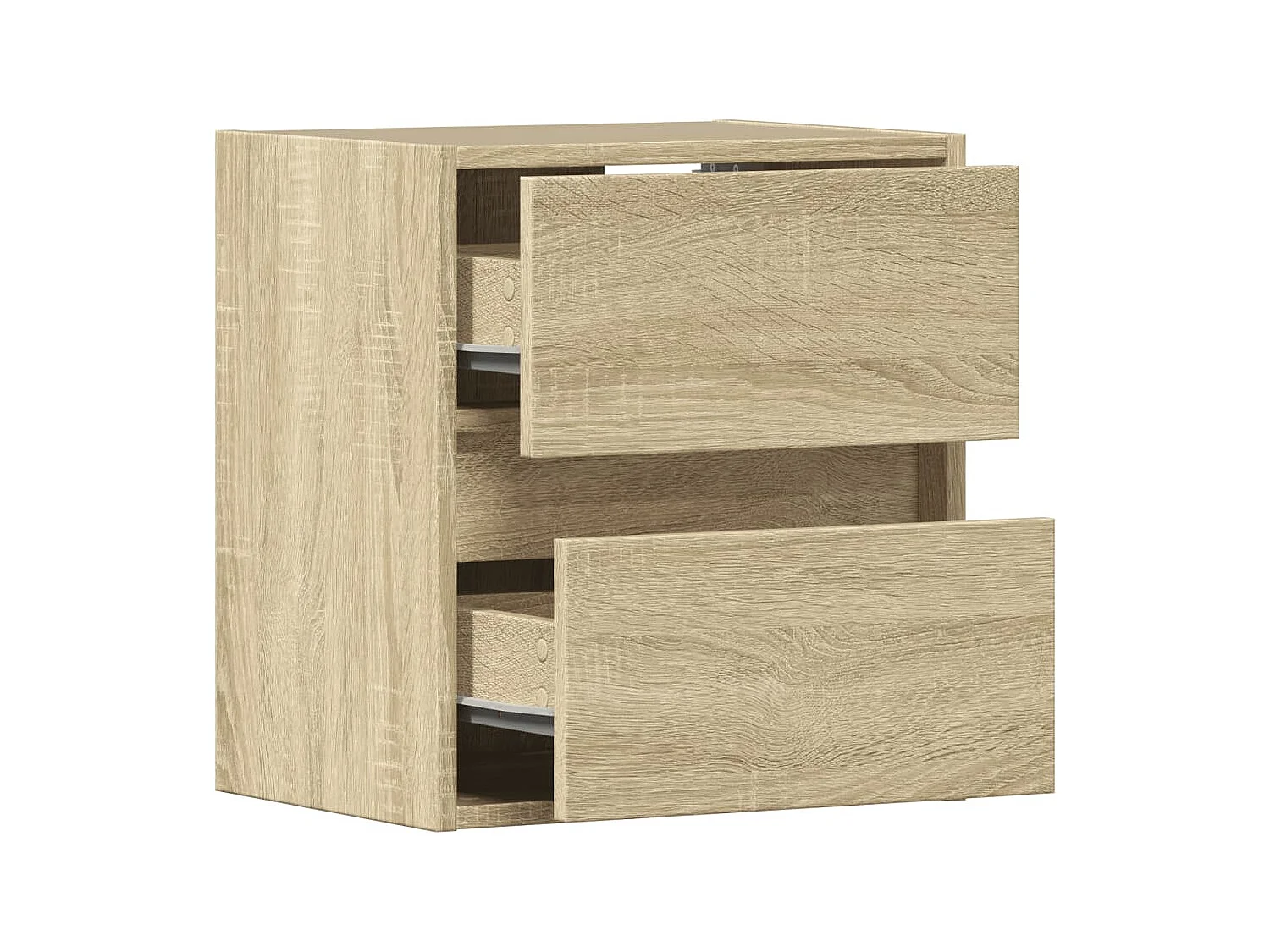 Mesita de noche | Mesilla de noche de pared con luces LED roble Sonoma