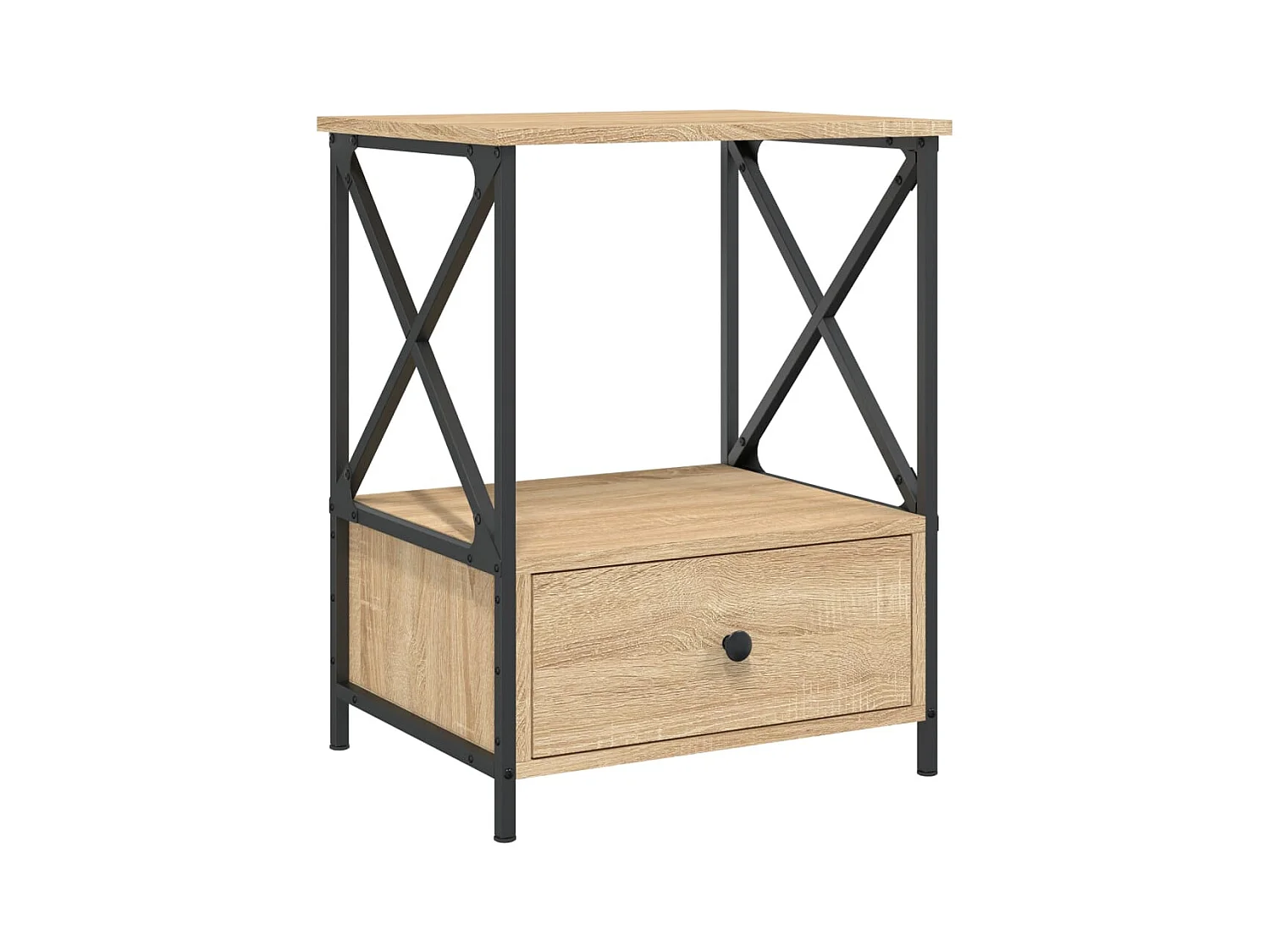 Mesa de Cabeceira Moderna 2 peças derivados de madeira carvalho sonoma