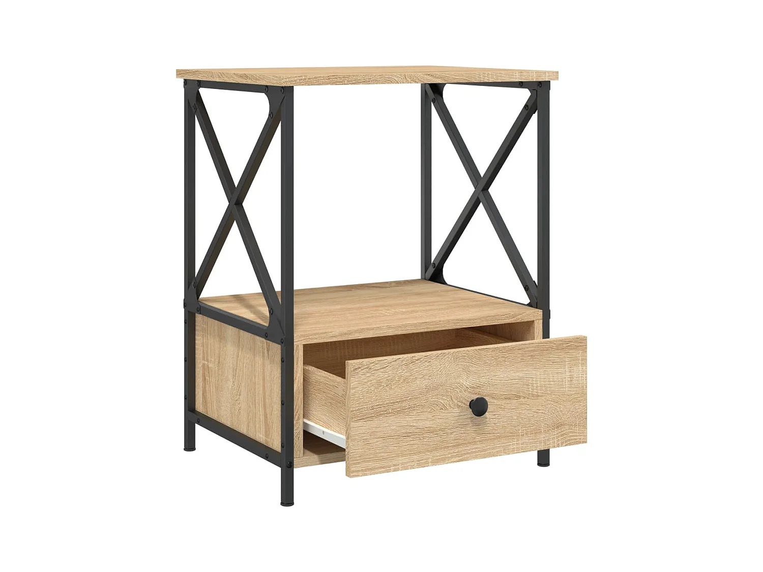 Mesitas de noche | Mesilla de noche 2 uds madera ingeniería roble Sonoma 50x41x65 cm