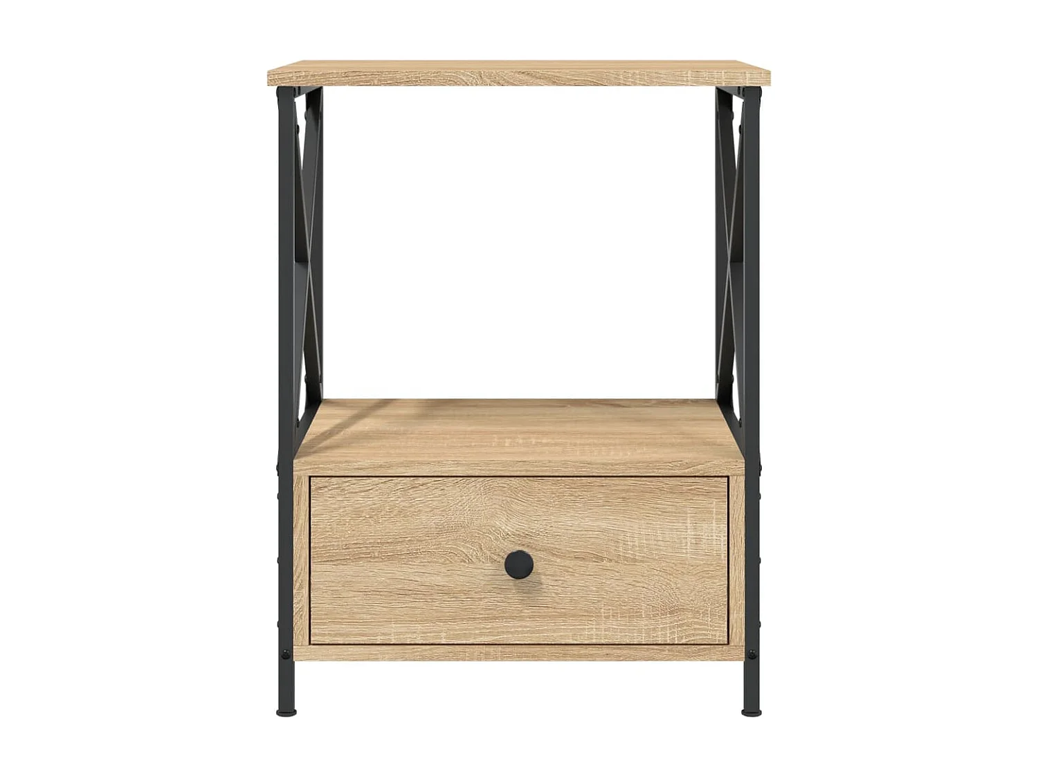 Nachttisch 2er Set-Beistelltisch-Nachttischkommode Sonoma-Eiche 50x41x65 cm Holzwerkstoff SHL30750