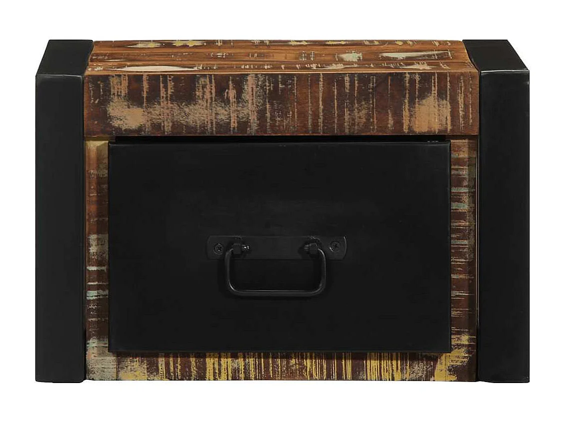 Nachttisch 2er Set-Beistelltisch-Nachttischkommode Mehrfarbig 40x35x25 cm Altholz Massivholz SHL11007