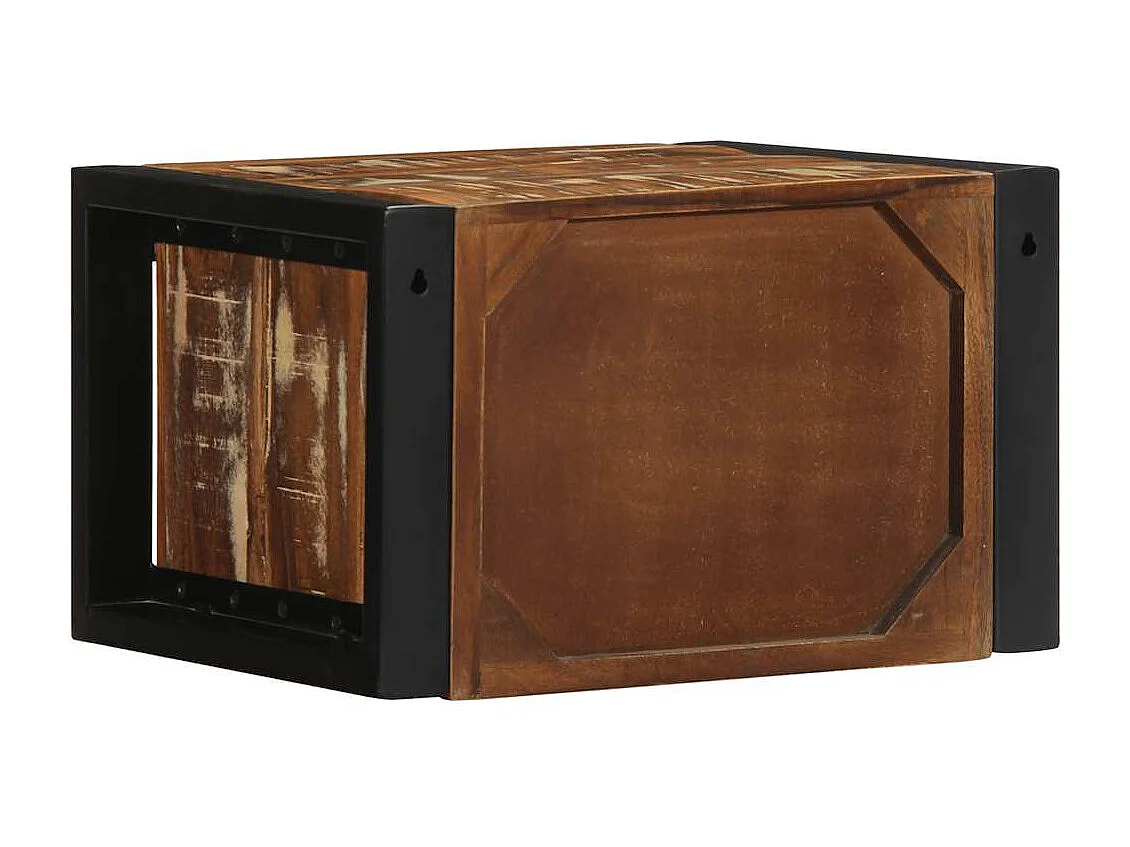 Nachttisch 2er Set-Beistelltisch-Nachttischkommode Mehrfarbig 40x35x25 cm Altholz Massivholz SHL11007