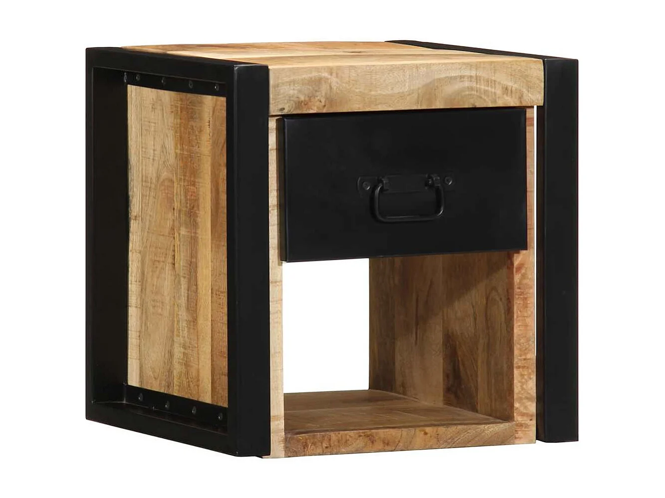 Nachttisch-Beistelltisch 40x35x40 cm Raues Mango-Massivholz SHL1044