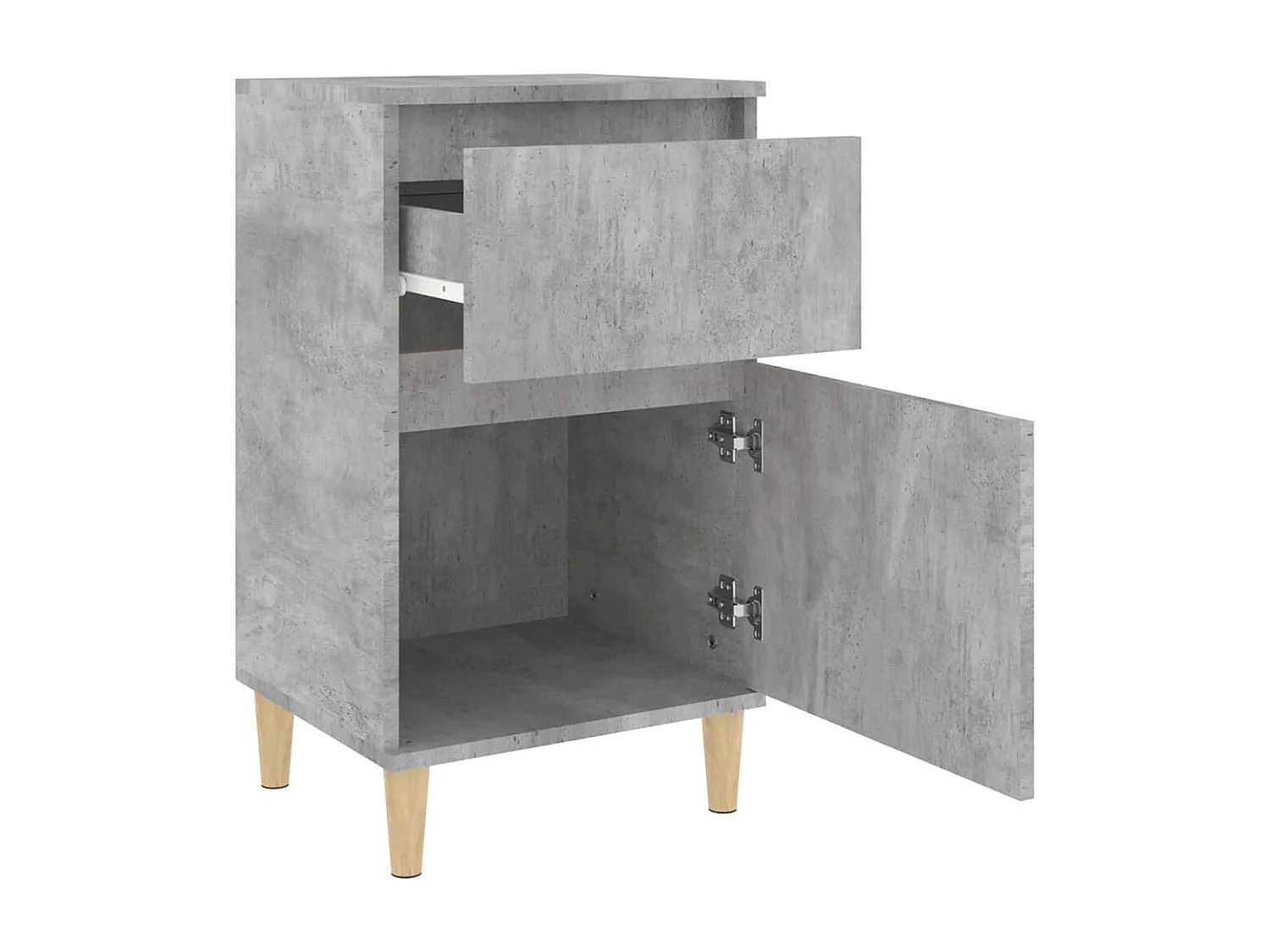 Tables de chevet lot de 2 avec tiroirs gris béton 40x35x70 cm