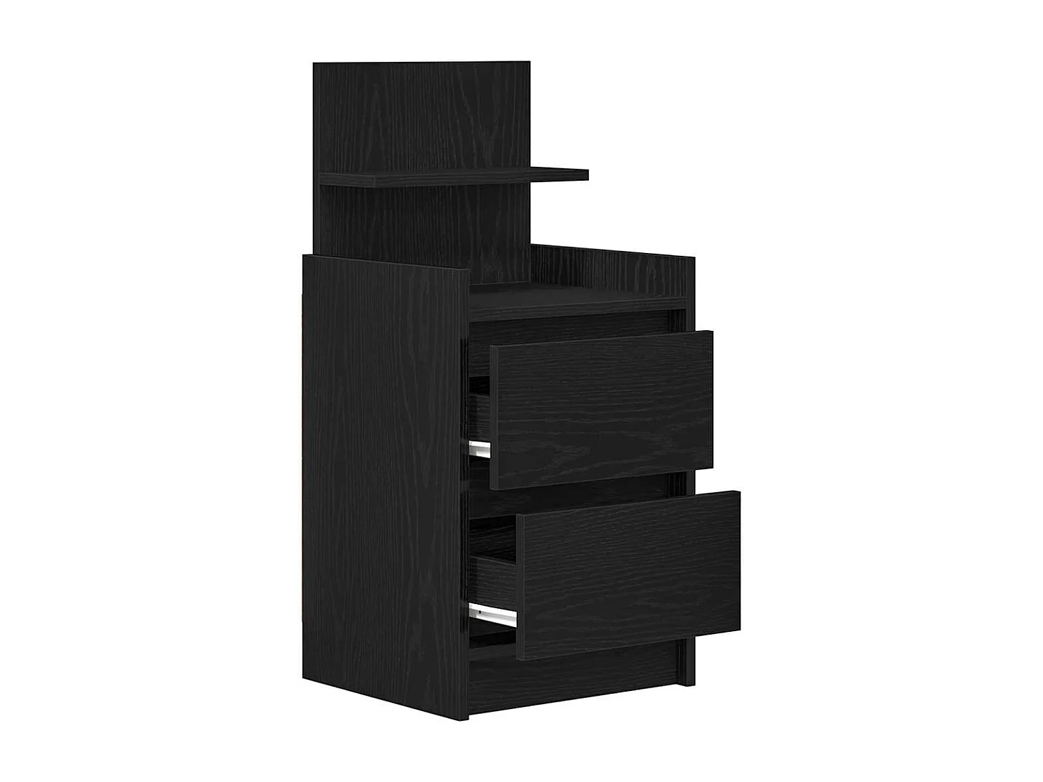 Nachttisch-Beistelltisch mit 2 Schubladen Schwarz 38x34x80 cm SHL29218